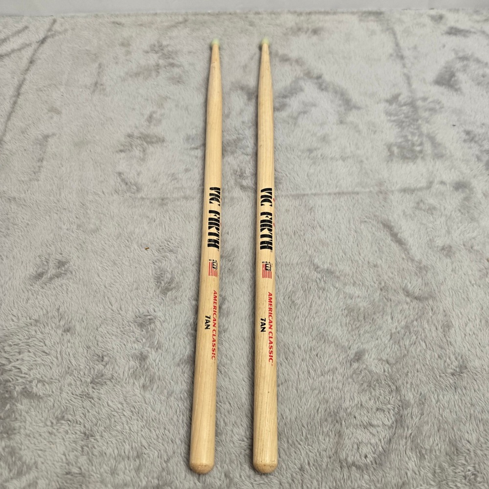 Vic Firth American Classic 7AN Drumsticks Nylon Tip Hickory Wood Made in USA